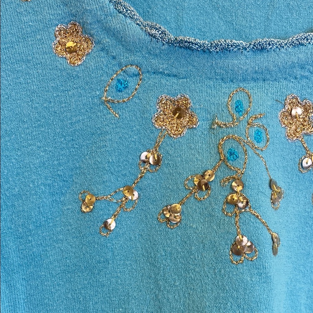 Hype Medium Blue Embroidered Top - Picture 4 of 4
